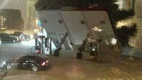 Gas station canopy collapses in Cascade in Sheboygan County during winter storm