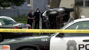 7 injured in rollover crash stemming from a shots fired incident near 64th and Carmen, 2 arrested