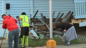 Racine police investigate crash that involved two vehicles and a home's front porch