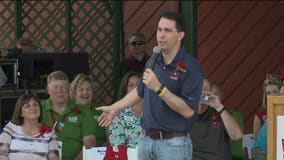 "We feel really good:" Gov. Walker started his day at the fair, and he'll end it at the debate in Ohio