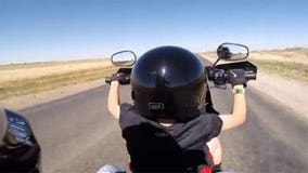WHAT?! Dad lets his 6-year-old son grab handlebars of Harley