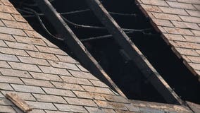 2 displaced by fire near 5th and Center; firefighter suffers leg injury