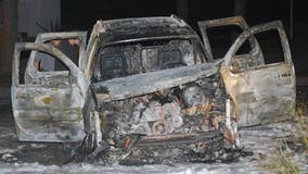 Cadillac Escalade SUV destroyed in fire at Washington Park