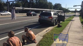 Pair accused of trying to steal entire utility pole after Hurricane Irma