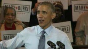 "Campaigner"-in-Chief: President Barack Obama stops in Milwaukee to stump for Mary Burke