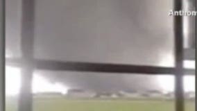 Video taken through window captures possible twister's incredible power