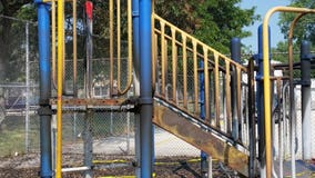 Accidental fire started by 13-year-old boy causes $50K in damage to school playground