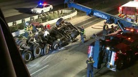 Dump truck driver flown to hospital after crash on I-41 in Germantown