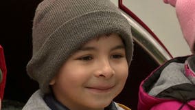 Brown Deer Elementary School student takes a ride in a fire engine