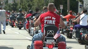 Firefighters honored in motorcycle ride for charity