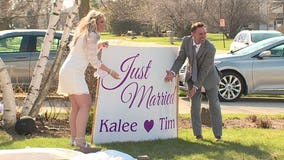 'It was a surprise:' Muskego couple holds social-distancing wedding on front lawn