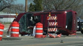 Franklin police: Couple taken to hospital following rollover crash near S. 27th & Riverwood