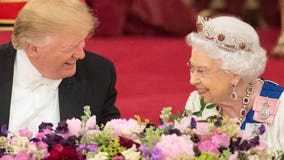 Ceremony, political jibes mark President Trump's first day in London