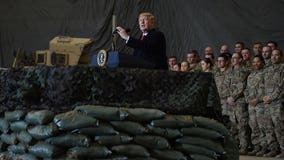 Pres. Trump surprises troops in Afghanistan with Thanksgiving visit