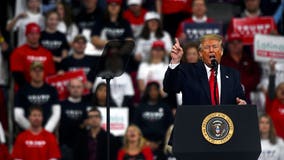 President Trump mocks impeachment effort, talks up trade deal at rally