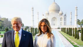 President Trump, first lady stroll the grounds of iconic Taj Mahal