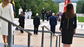 President Trump honors fallen soldiers on Memorial Day in twin events