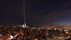 9/11 tribute: Two giant towers of light illuminate New York's night sky