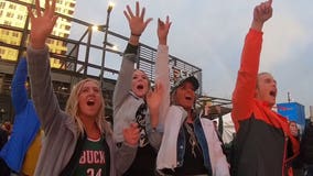 'Everyone's going nuts!' Bucks fans in Milwaukee support the Deer while they play in Boston