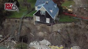 Home dangles over Lake Michigan until it can be demolished: 'We knew this was going to happen'