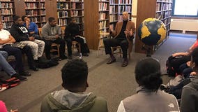 Bucks Legend Kareem Abdul-Jabbar surprises students at Rufus King H.S.