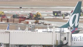 Concrete work begins to repair leak in jet fuel line at airport