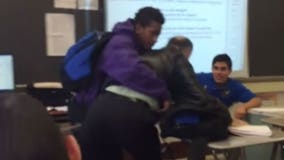 WATCH: Student slams teacher to the floor for allegedly taking phone away