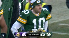 Packers, Vikings game at Lambeau Sunday ends in a tie, 26-26