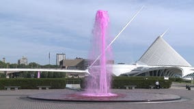 "It lets them know they're not alone:" Art Museum fountains go pink to support those with breast cancer