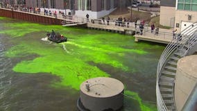 'Never seen anything like it:' Milwaukee River dyed green in celebration of NBA Playoffs