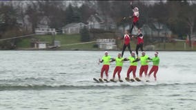 Pewaukee Lake Water Ski Team out on December 23rd as we set new record for high temp.