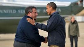 Obama, Christie take rain-soaked tour of Jersey recovery efforts