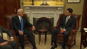 VP-elect Mike Pence meets with Mitch McConnell, Paul Ryan, says he's "eager" to work with Congress