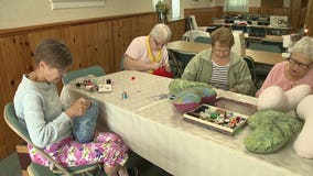 Group sews helping heart pillows for breast cancer patients ❤️