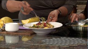 Yum! Angelica shows us how to prepare spaghetti squash with sausage and kale