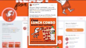 Little Caesars offering free pizza lunches Monday after losing March Madness bet