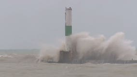 'Something to behold:' High winds, waves draw spectators to Lake Michigan