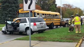 Officials on scene of crash involving school bus in Racine