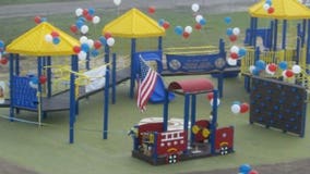 Playgrounds in storm areas memorialize Newtown victims