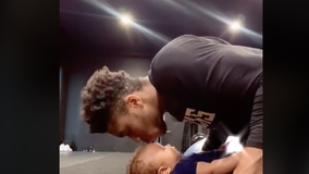 TikTok: Giannis keeps up with home workouts, gives son some love