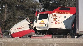 Semi jackknifed on I-41/US45 NB at Mayfair Road; driver suffered minor injuries