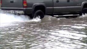 More than two inches of rain has led to street flooding in Appleton, Green Bay