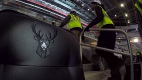 'A learning tool:' 'Techterns' from Bradley Tech help install seating in new Bucks' arena