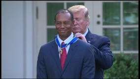 President Trump awards Medal of Freedom to long-time friend Tiger Woods