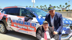 101-year-old vet leads caravan of 101 cars through Bay Area to commemorate end of WWII