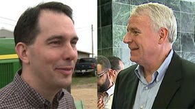 Gov. Walker, Barrett campaign Monday before election