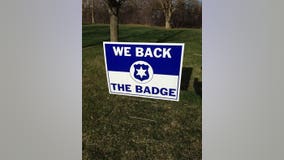 Popular "We Back the Badge" yard signs supporting law enforcement now available in Racine County