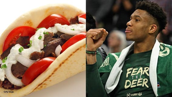 96 fans at Fiserv Forum for Bucks/Raptors Game 1 will receive a free gyro, honoring the Greek Freak