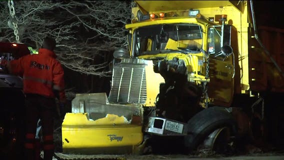 Dump truck driver loses control, drives off bridge in Milwaukee, falls into creek