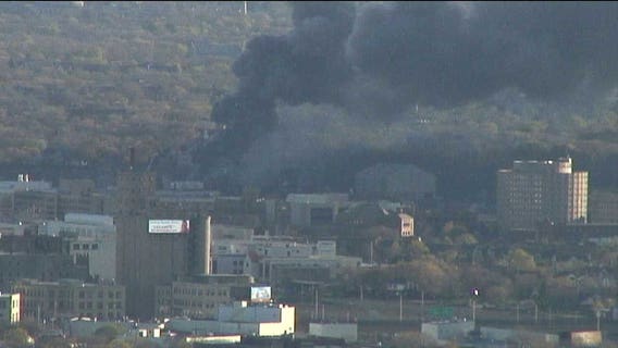 Milwaukee firefighters battle fire at Miller Compressing